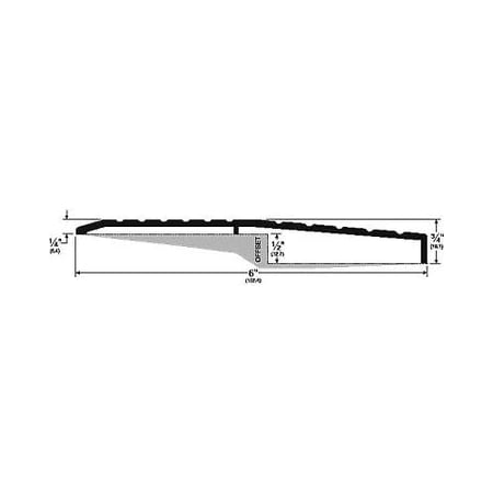 Pemko 257A-48 Barrier Free Ramp Saddle Threshold - 6in Width, 3/4in Height, 48in Length, Aluminum 257A48